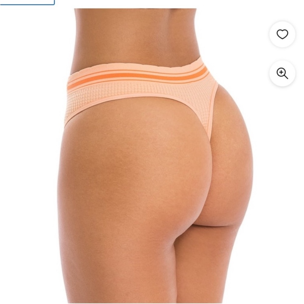 Kindly Yours Seamless Thong Panties 3-Pack Pink Orange Striped NWT - Picture 3 of 3